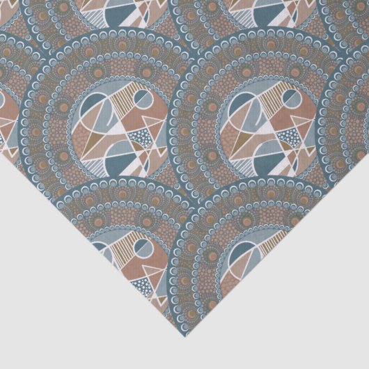 Abstract accent Mandala Art Deco Scallop Tissuepapier (Detail)