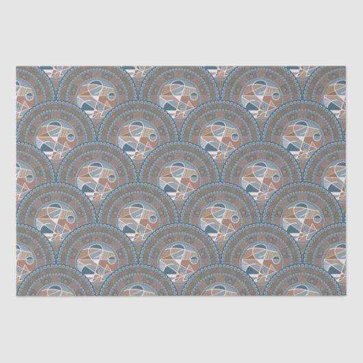 Abstract accent Mandala Art Deco Scallop Tissuepapier (Voorkant)