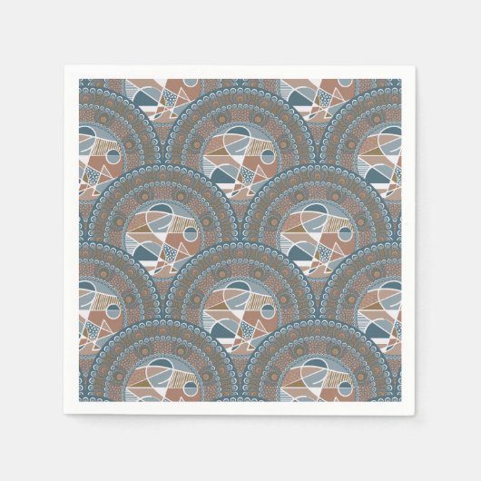 Abstract Accent Mandala Art Deco Schelp Decoupage Servet (Voorkant)