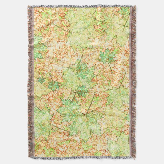 Abstract acerblad op krasbodem, op beige deken (Voorkant Verticaal)