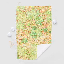 Abstract acerblad op krasbodem, op beige golfhanddoek