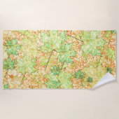 Abstract acerblad op krasbodem, op beige strandlaken (Voorkant)