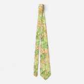 Abstract acerblad op krasbodem, op beige stropdas (Achterkant)