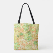 Abstract acerblad op krasbodem, op beige tote bag (Achterkant)