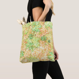 Abstract acerblad op krasbodem, op beige tote bag