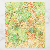 Abstract acerblad op krasbodem, op beige wijn etiket (Enkel label)