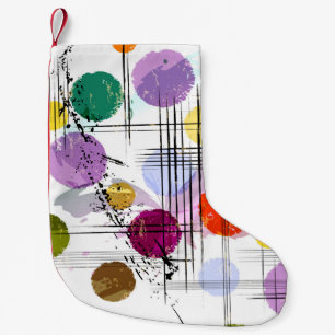 abstract achtergrondpatroon, met cirkels, lijnen, kleine kerstsok