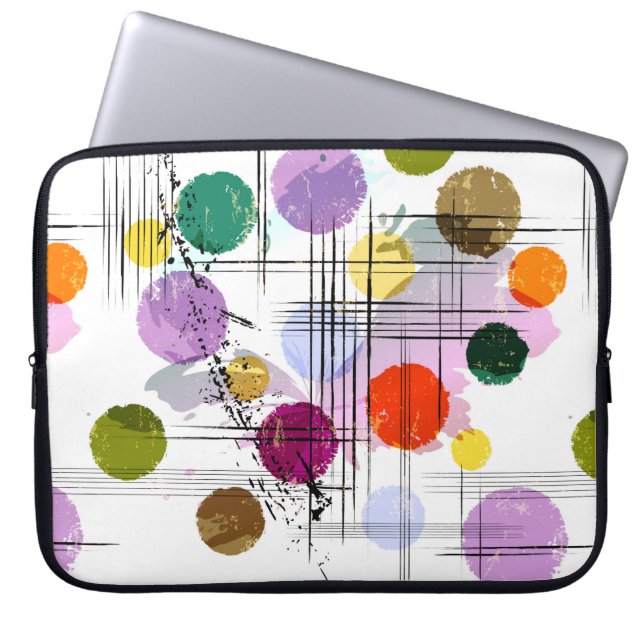 abstract achtergrondpatroon, met cirkels, lijnen, laptop sleeve (Voorkant)