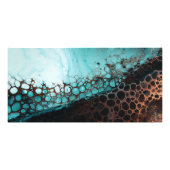 Abstract Acryl Cells Art Cyan Copper Foto Afdruk (Voorkant)