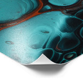 Abstract Acryl Cells Art Cyan Copper Foto Afdruk (Hoek)