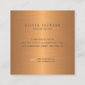 Abstract acryl geschilderd goud zwart monogram vierkante visitekaartje (Achterkant)