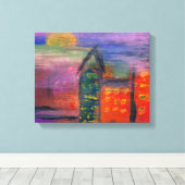 Abstract - Acryl - Verloren in de stad Canvas Afdruk (Insitu (Houten vloer))