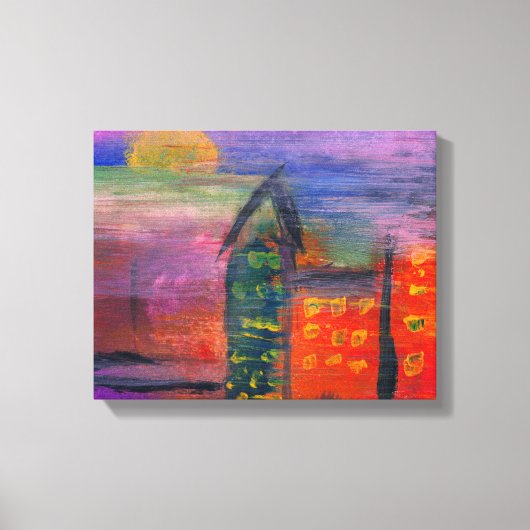Abstract - Acryl - Verloren in de stad Canvas Afdruk (Voorkant)