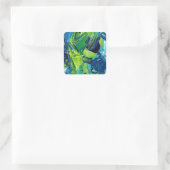 Abstract Acrylic Paint in Blue Vierkante Sticker (Tas)
