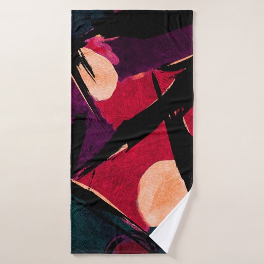 Abstract acrylmodern schilderfragment. Colorfu Badhanddoek (Badhanddoek)