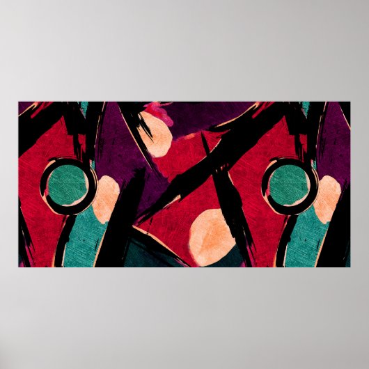 Abstract acrylmodern schilderfragment. Colorfu Poster (Voorkant)