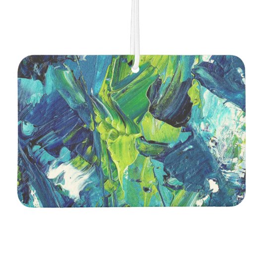 Abstract acrylverf in blauw luchtverfrisser (Voorkant)