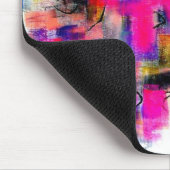 Abstract acrylverf in roze, zwart, wit muismat (Hoek)