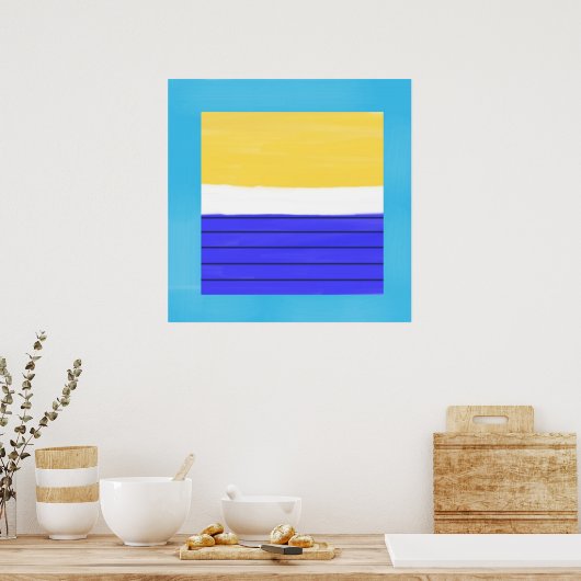 abstract acrylverf poster (Keuken)