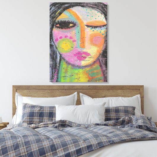 Abstract acrylverf voor dagdromen op OSB-raad Canvas Afdruk (Insitu (Slaapkamer))