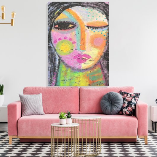 Abstract acrylverf voor dagdromen op OSB-raad Canvas Afdruk (Insitu (Woonkamer))