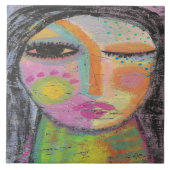 Abstract acrylverf voor dagdromen op OSB-raad Tegeltje (Voorkant)