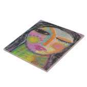 Abstract acrylverf voor dagdromen op OSB-raad Tegeltje (Zijkant)