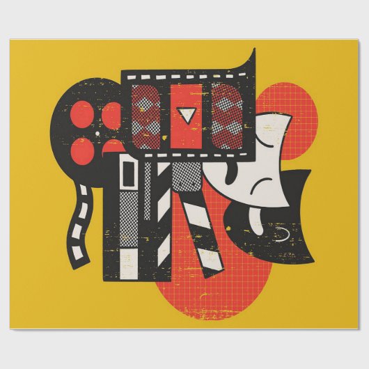 Abstract acteertheater| Dramatheater Cadeaupapier (Vlak)