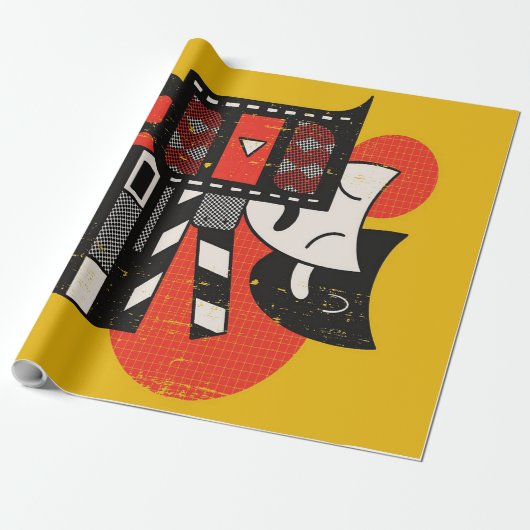 Abstract acteertheater| Dramatheater Cadeaupapier (Uitgerold)