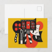 Abstract acteertheater| Dramatheater Feestdagenkaart (Voorkant / Achterkant)