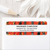 Abstract adres rode vogelboom etiket (Insitu)