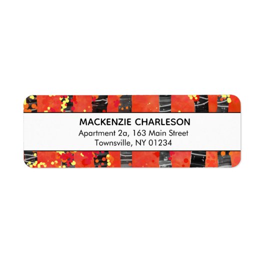 Abstract adres rode vogelboom etiket (Voorkant)