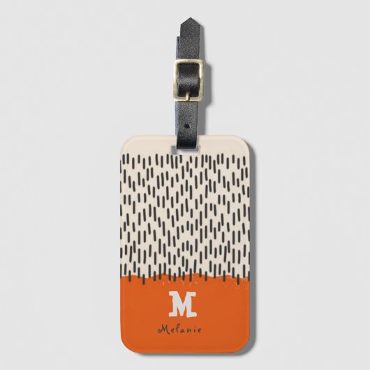 Abstract aesthetic 20s minimal vintage Monogram  Bagagelabel (Voorkant (verticaal))