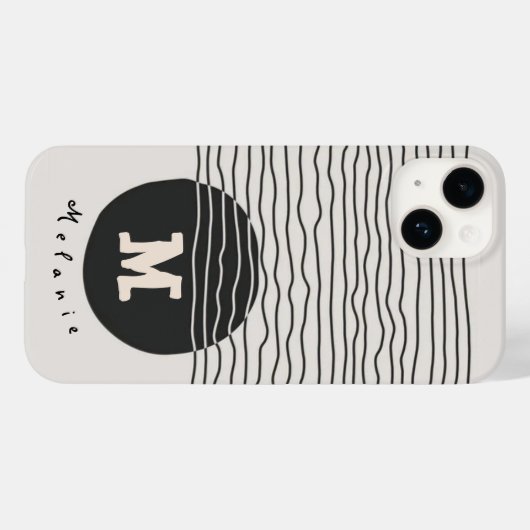 Abstract aesthetic minimal Monogram Modern Case-Mate iPhone Case (Achterkant (horizontaal))