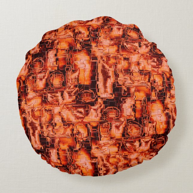 Abstract afbeelding in mozaïekgesculpeerde koraalt rond kussen (Achterkant)