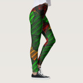 Abstract afbeelding montage? Streep, rood, groen, Leggings (Rechts)