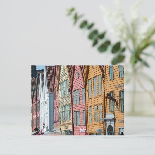 Abstract afbeelding Tyske Bryggen wooden Briefkaart (Staand voorkant)