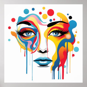 abstract afbeelding van een vrouw poster