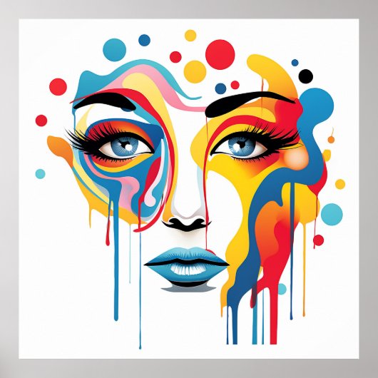 abstract afbeelding van een vrouw poster (Voorkant)