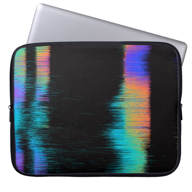 Abstract afbeelding van glitched LED-scherm. Breke Laptop Sleeve (Voorkant)