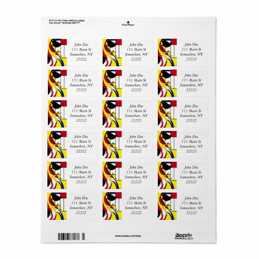 Abstract Afghan Hound Etiket (Full Sheet)