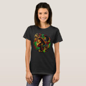 Abstract African Attire Melanin Queen Fun Afrocent T-shirt (Voorkant volledig)