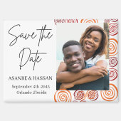 Abstract African Shape Photo Wedding Save the Date Magneet (Voorkant)