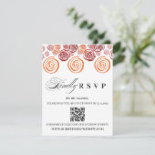 Abstract African Shape QR Code Wedding RSVP Card Kaartje (Staand voorkant)