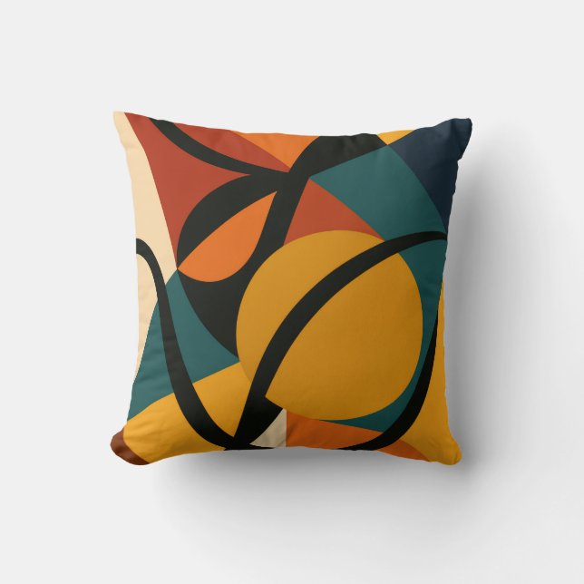 Abstract African Throw Pillow Kussen (Voorkant)