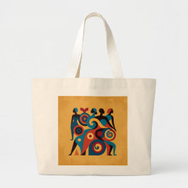Abstract African Women Geometric Art Retro Gold Bo Grote Tote Bag
