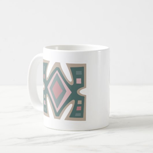 Abstract-afrikaans geometrisch patroon koffiemok (Voorkant links)