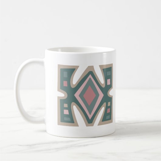 Abstract-afrikaans geometrisch patroon koffiemok (Links)