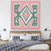 Abstract Afrikaans geometrisch tribaal patroon Canvas Afdruk (Insitu (Slaapkamer))