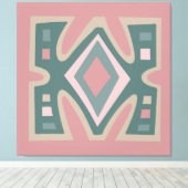 Abstract Afrikaans geometrisch tribaal patroon Canvas Afdruk (Insitu (Houten vloer))
